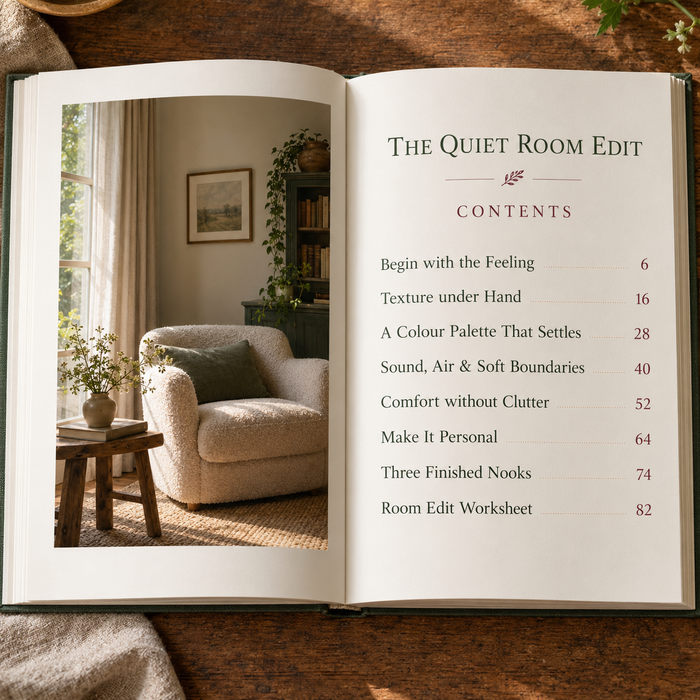 Contents pages of The Quiet Room Edit, with page numbers.
